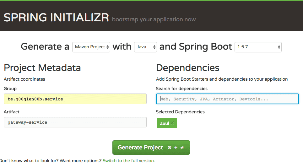 Spring initializr